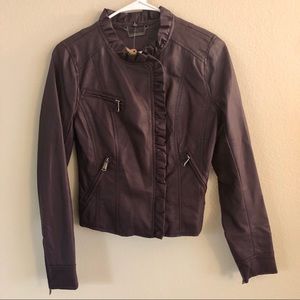 PURPLE VEGAN LEATHER JACKET - never worn!